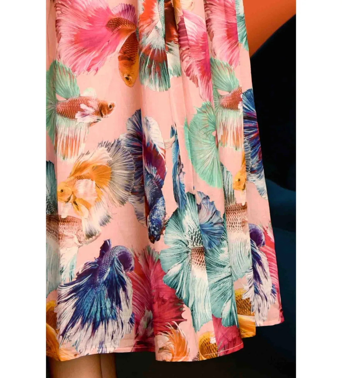 Coop Fish Out Of Water Sweet Hearts Content Midi Dress in Peach Size 16 - Image 5