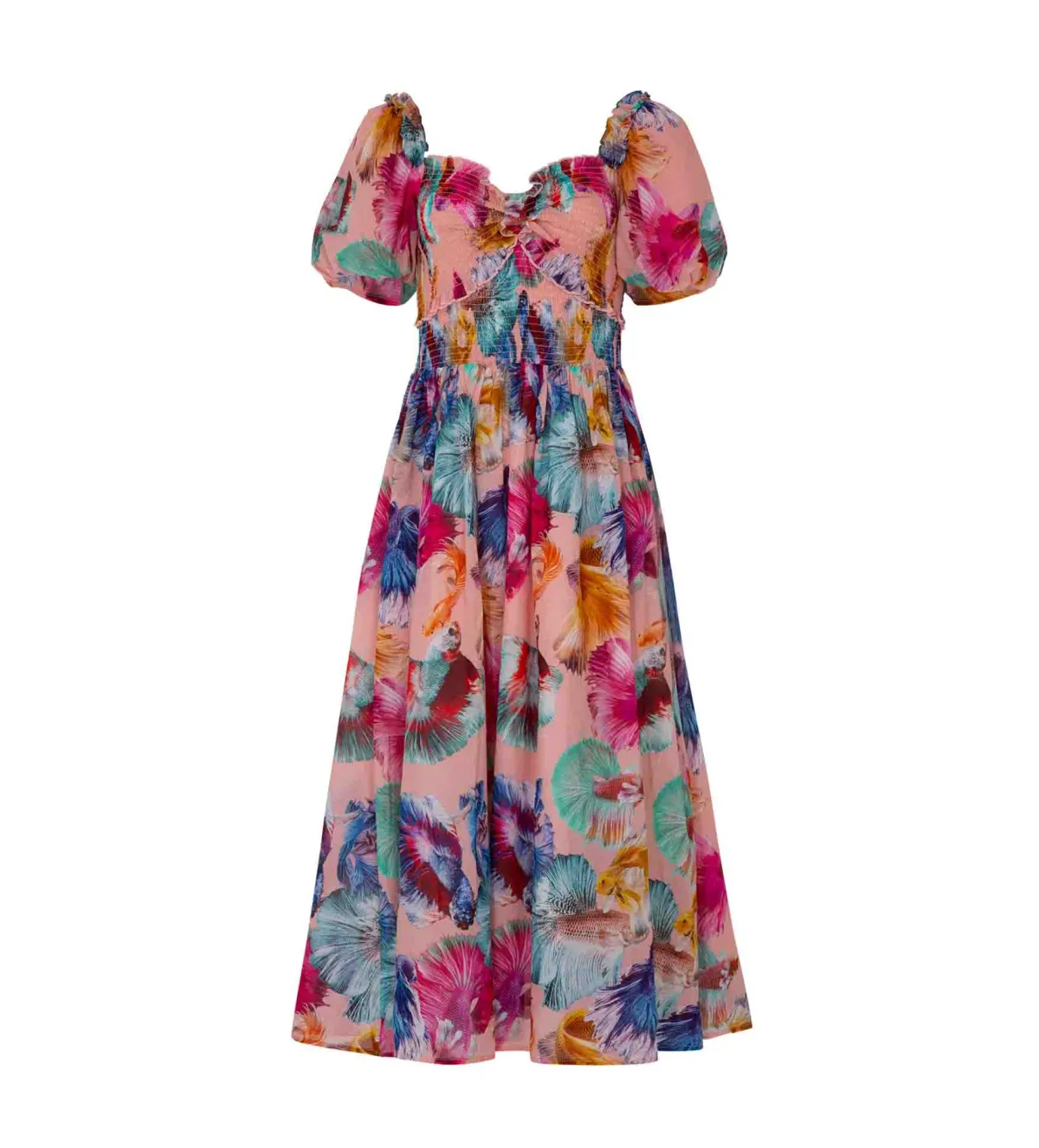 Coop Fish Out Of Water Sweet Hearts Content Midi Dress in Peach Size 16 - Image 6