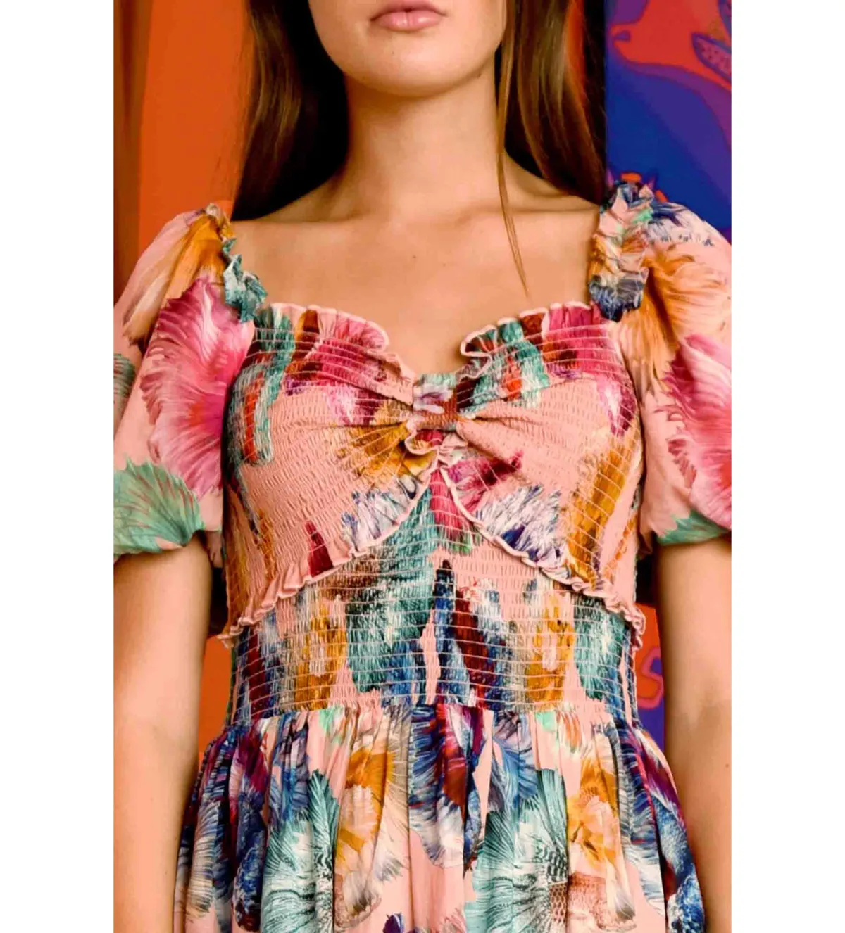 Coop Fish Out Of Water Sweet Hearts Content Midi Dress in Peach Size 16 - Image 4