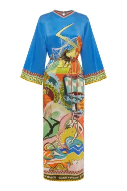 Alemais Lucky Pace Silk Midi Dress Multi Size 10 for rent on The Volte - image 2