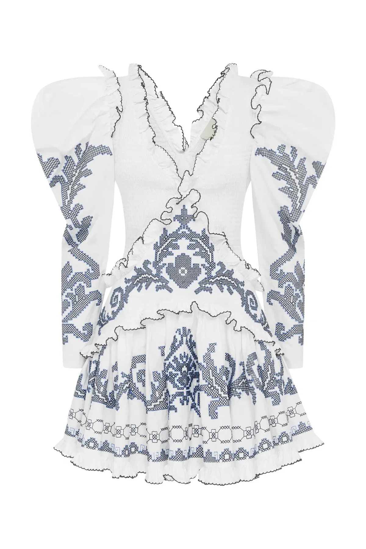 Alemais Hazel Embroidered Mini Dress in White Size AU 10 - Image 3