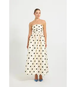 Pasduchas Dottie Strapless Midi Dress Polka Dots Size AU 12 for rent on The Volte - image 1