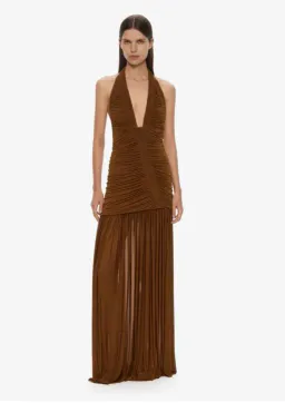 Christopher Esber Orion Gown Maxi Dress  in Russet Size AU 8 for rent on The Volte - image 1