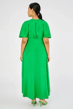 Oroton Cape Sleeve Midi Dress Green Size 10 for rent on The Volte - image 4