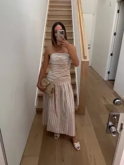 Anna Quan Isadora Strapless Maxi Dress Tobacco Stripe Size AU 8 for rent on The Volte - image 8