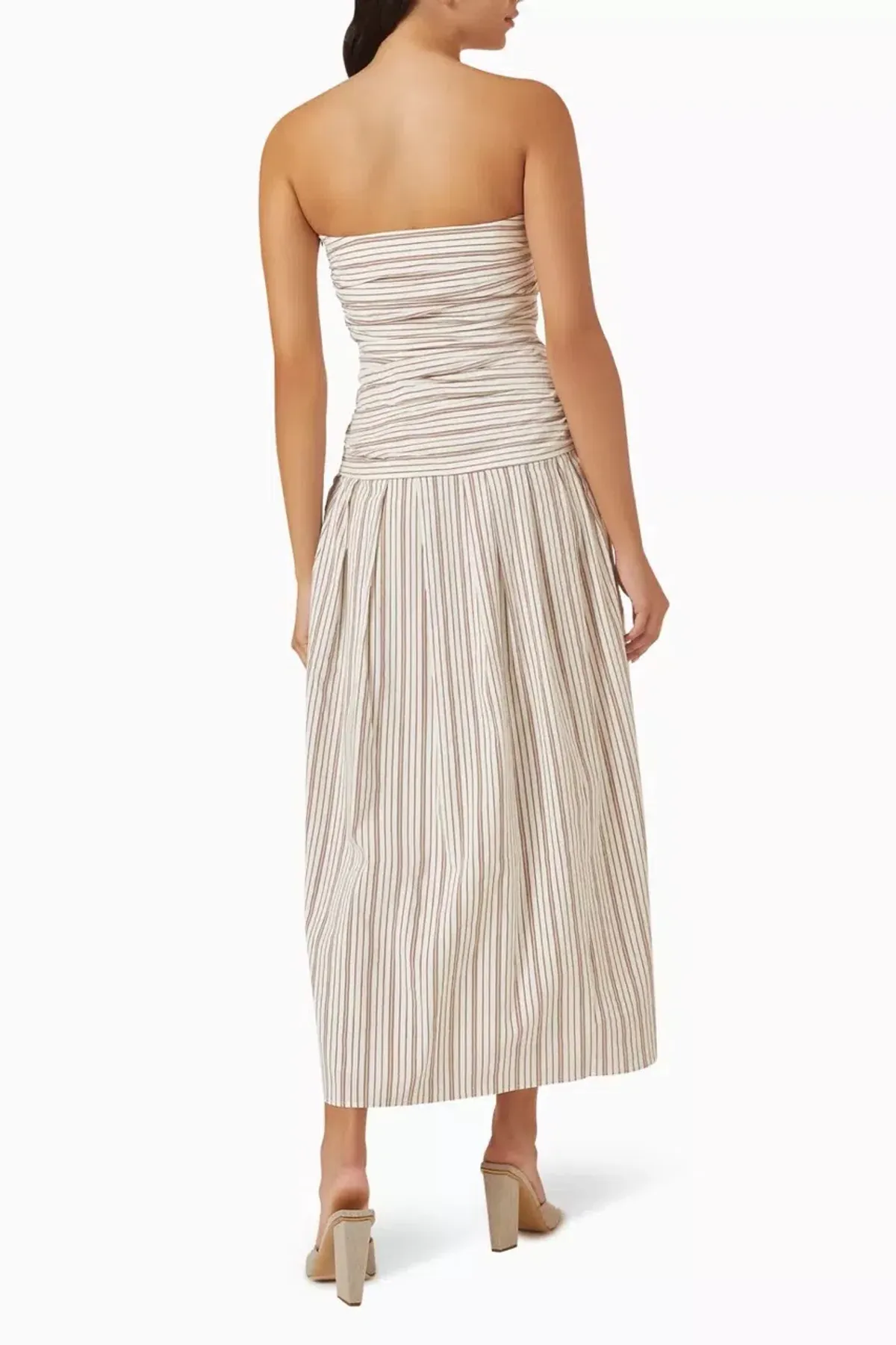 Anna Quan Isadora Strapless Maxi Dress Tobacco Stripe Size AU 8 - Image 7