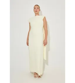 Odd Muse The Ultimate Muse Drape Back Maxi Dress Butter Cream Size 8 for rent on The Volte - image 1