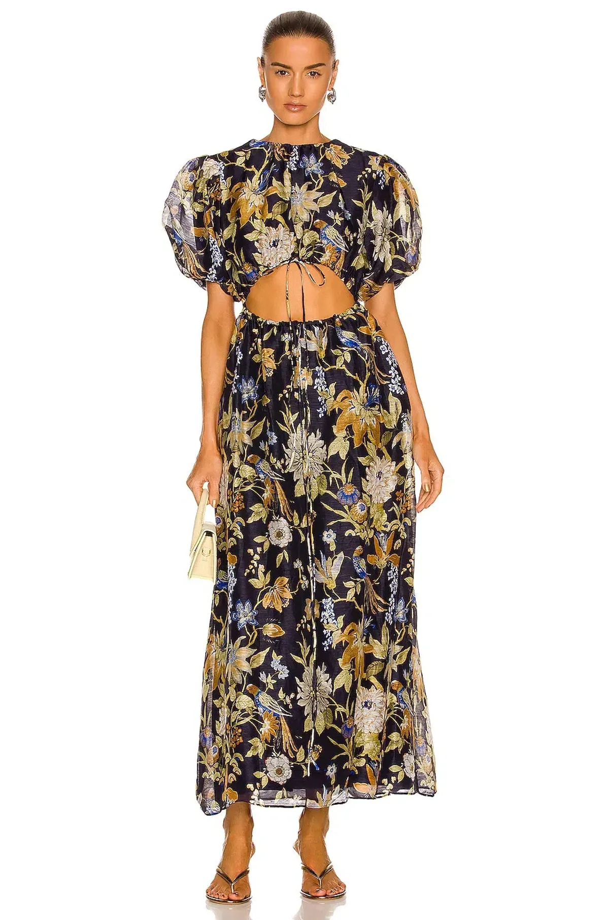 Sir the Label Lilian Puff Sleeve Midi Dress Delia Print Size 2 / AU 10 - Image 1