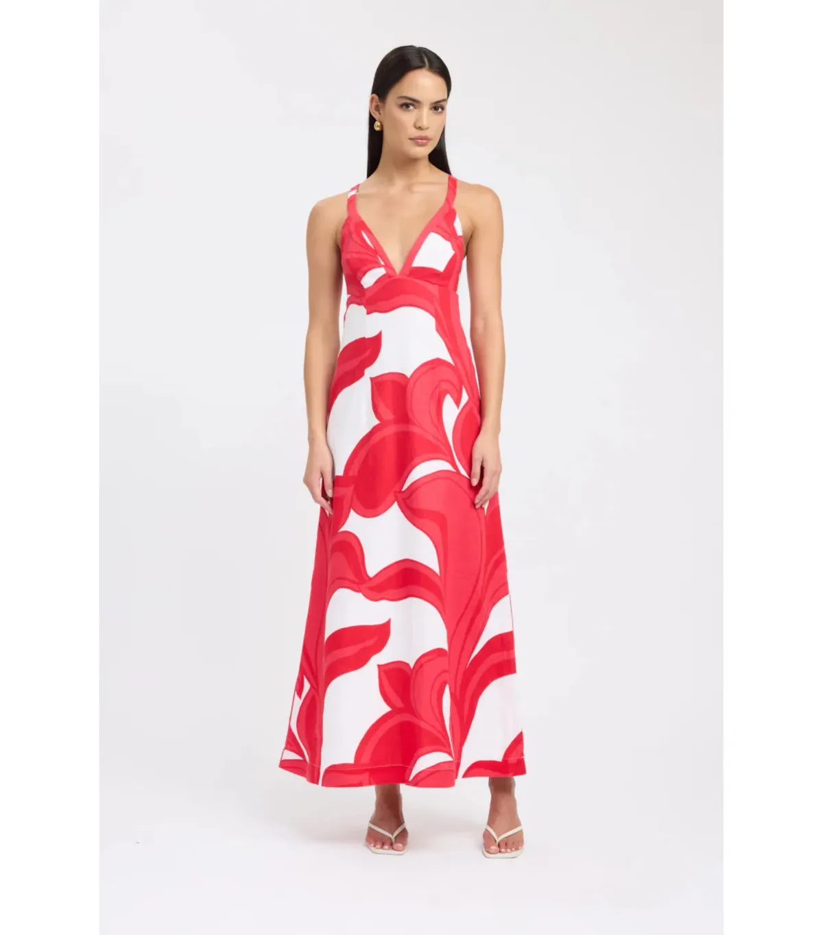 Kookai Zani Maxi Dress in Red/White Size AU 6 - Image 1