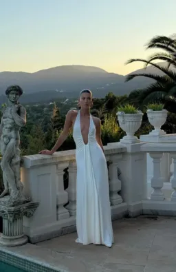 Misha Jennifer Cupro Maxi Dress ivory Size S/AU 8  for rent on The Volte - image 2