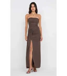 Bec & Bridge Ida Strapless Maxi Gown in Chocolate Brown Size AU 10 for rent on The Volte - image 3