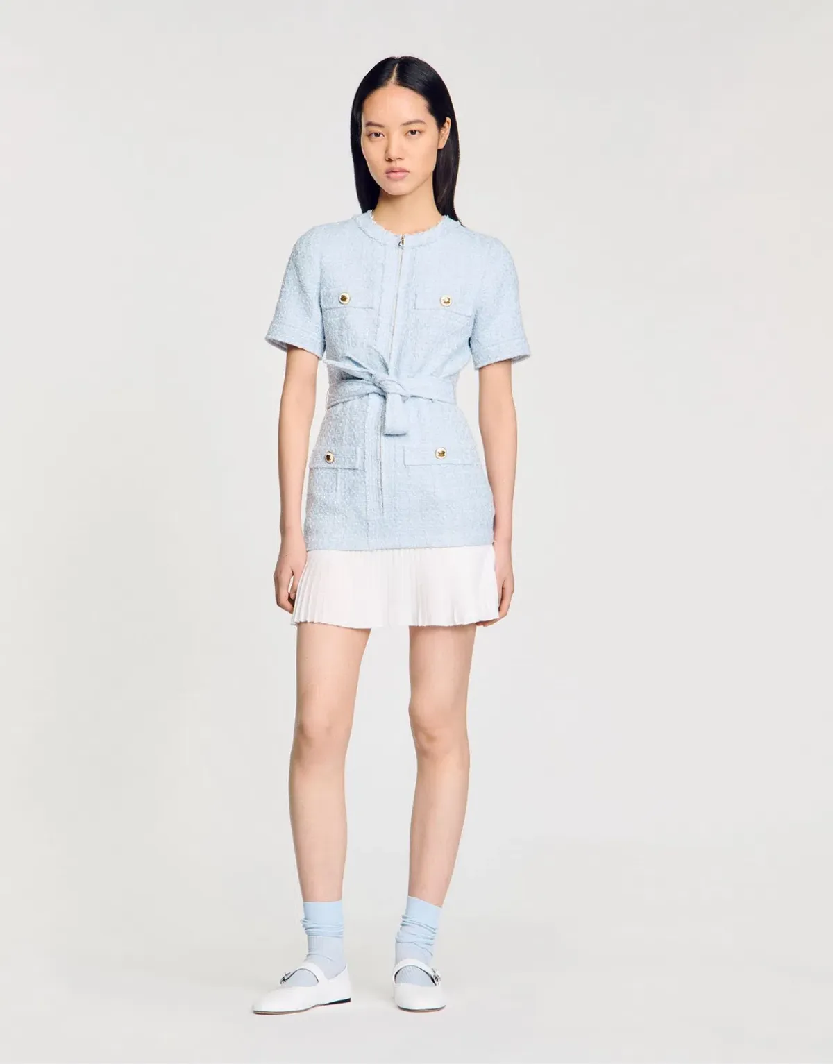 Sandra Joie Mini Dress Sky Blue Size 38 / AU 10 - Image 1