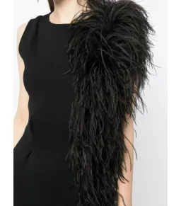 Rachel Gilbert Elcie Feather-Tri Midi Dress Black Size XS / AU 6 for rent on The Volte - image 4