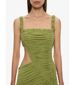 Christopher Esber Orion Separation Maxi Gown in Green Olive Size AU 10 for rent on The Volte - image 2