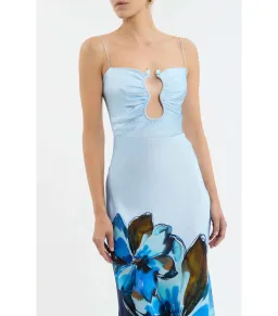 Rebecca Vallance Cyran Midi Dress Blue Print Size AU 8 for rent on The Volte - image 2