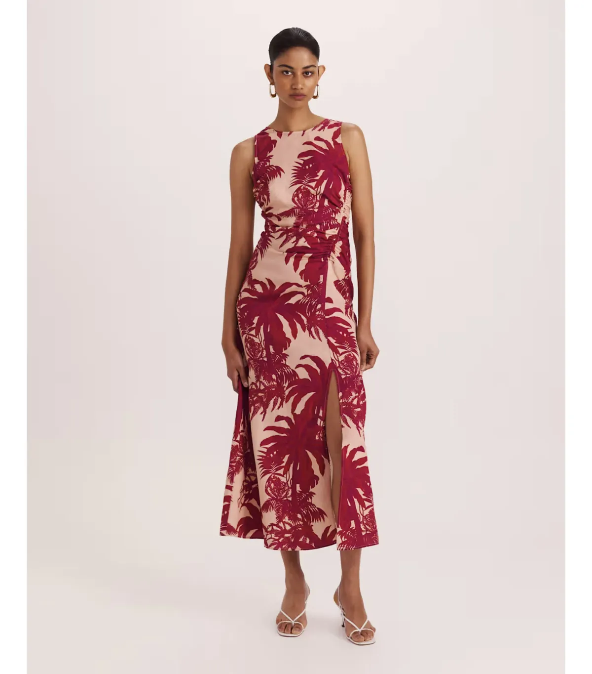 Saba Brielle Midi Dress Red Multi Size AU 12  - Image 1