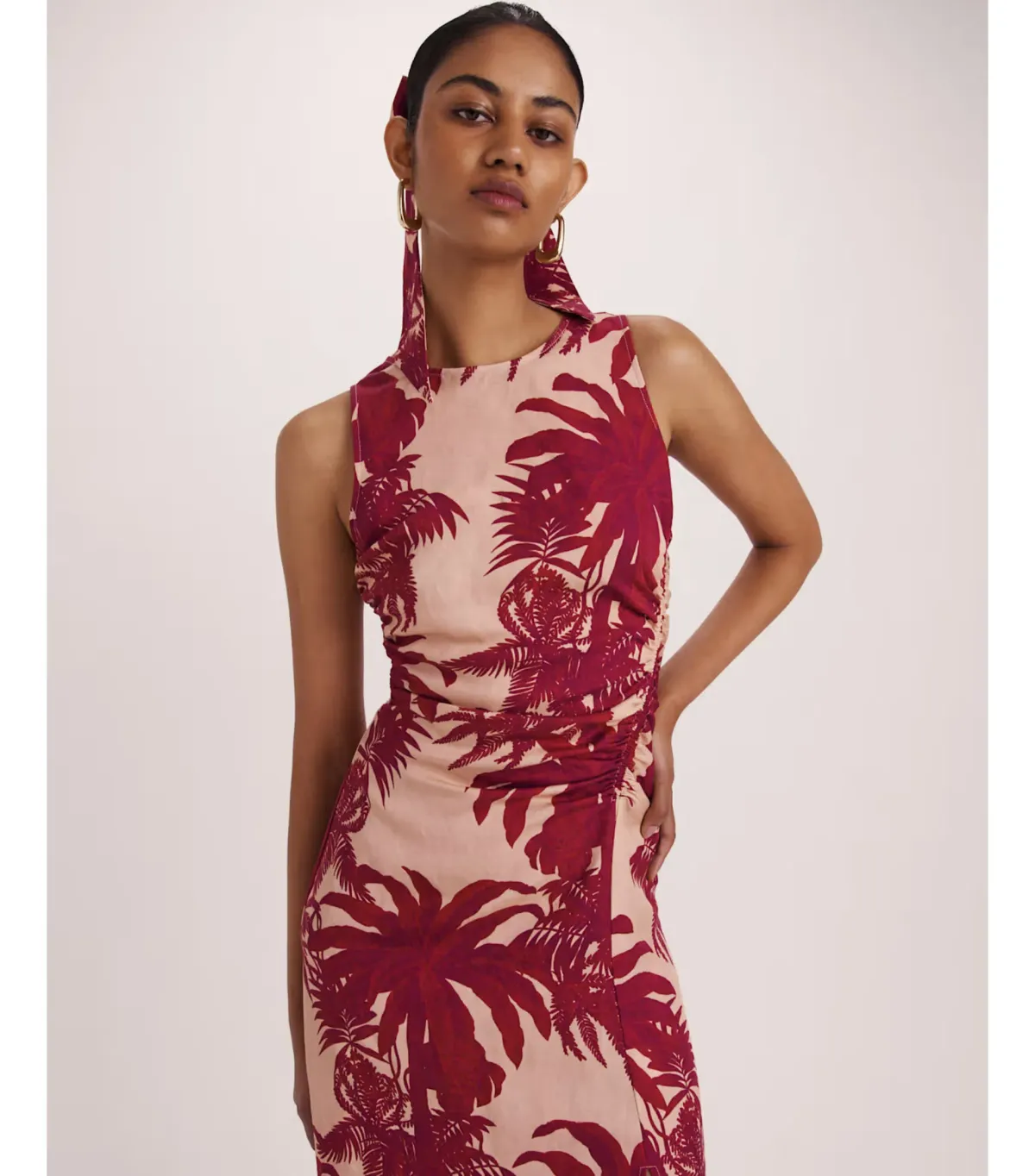 Saba Brielle Midi Dress Red Multi Size AU 12  - Image 2