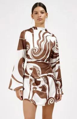 Roame Fargo Mini Dress Chestnut Size 1 / AU 8 for rent on The Volte - image 1