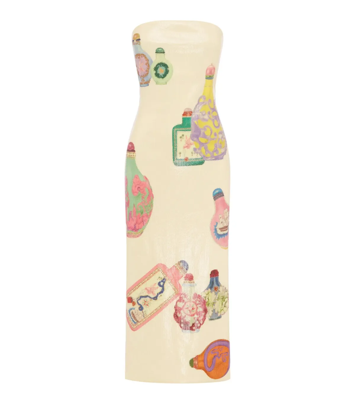 Alemais Chesca Midi Dress Cream Sequin Size AU 12  - Image 4