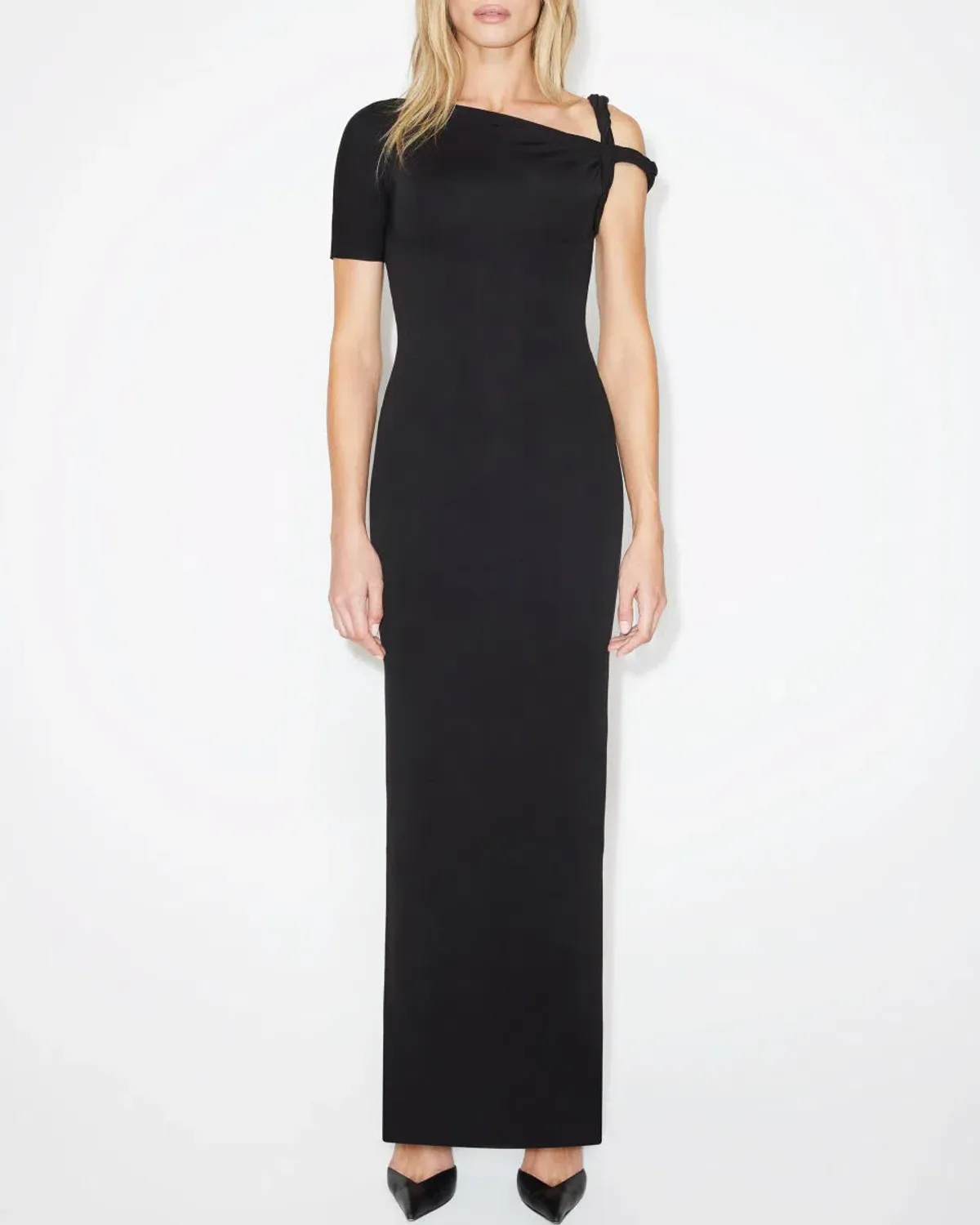 KHY Sueded Stretch Twist Maxi Dress Black Size S / Au 8 - Image 2