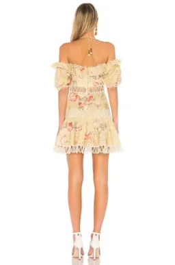 Zimmermann Melody Off Shoulder Mini Dress Mustard Floral Size 1 / AU 10 for rent on The Volte - image 5