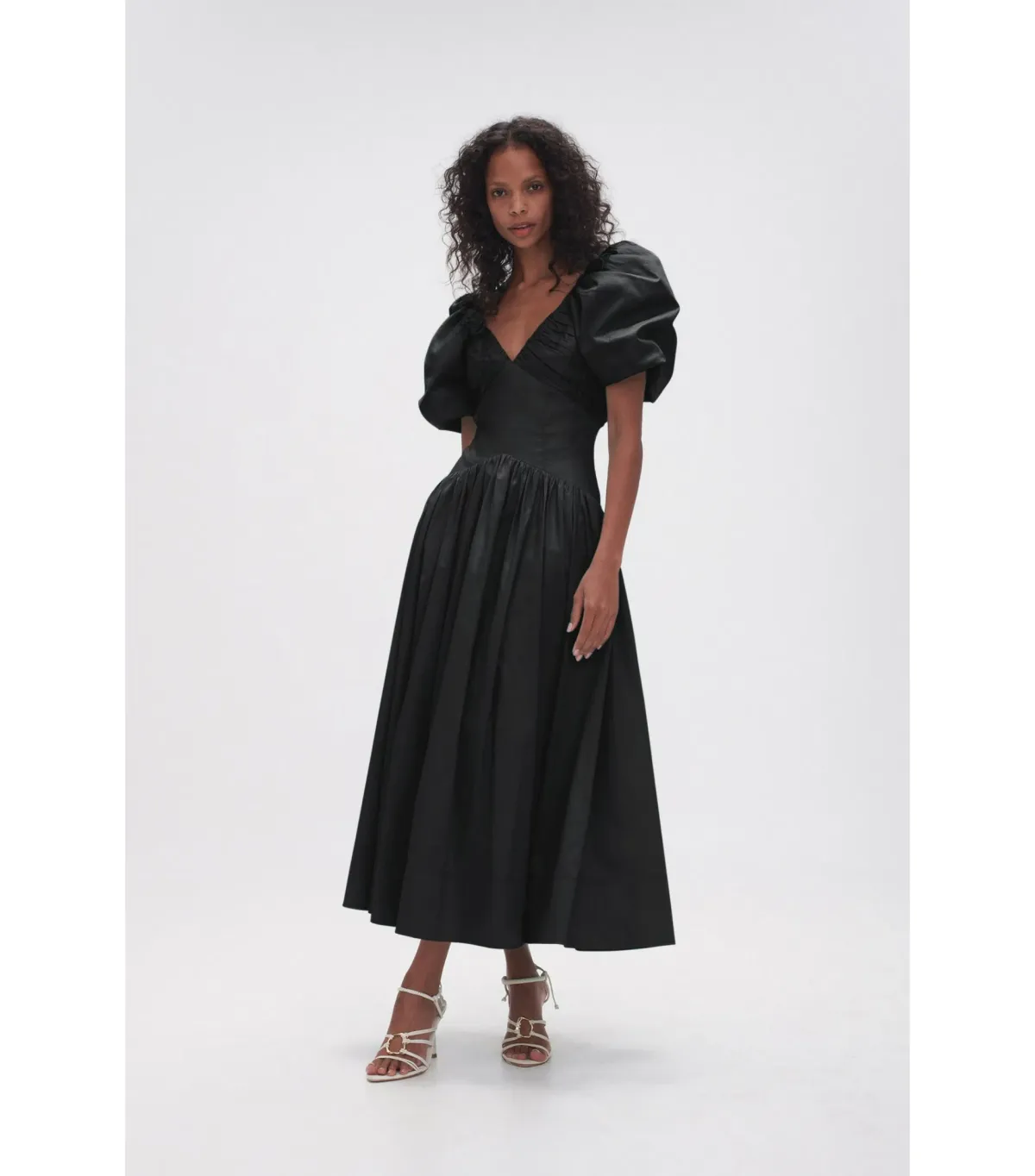 Aje Gabrielle Plunge Midi Dress Black Size AU 16 - Image 1