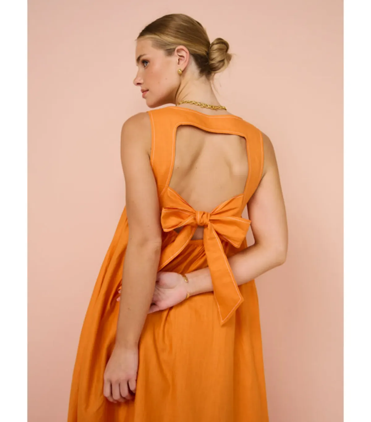 Hansen & Gretel Paloma Maxi Dress Tangerine Size AU 16 - Image 2
