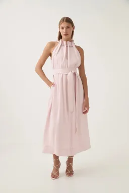 Aje Mariel Trapeze Midi Dress Pink Size AU 16 for rent on The Volte - image 1