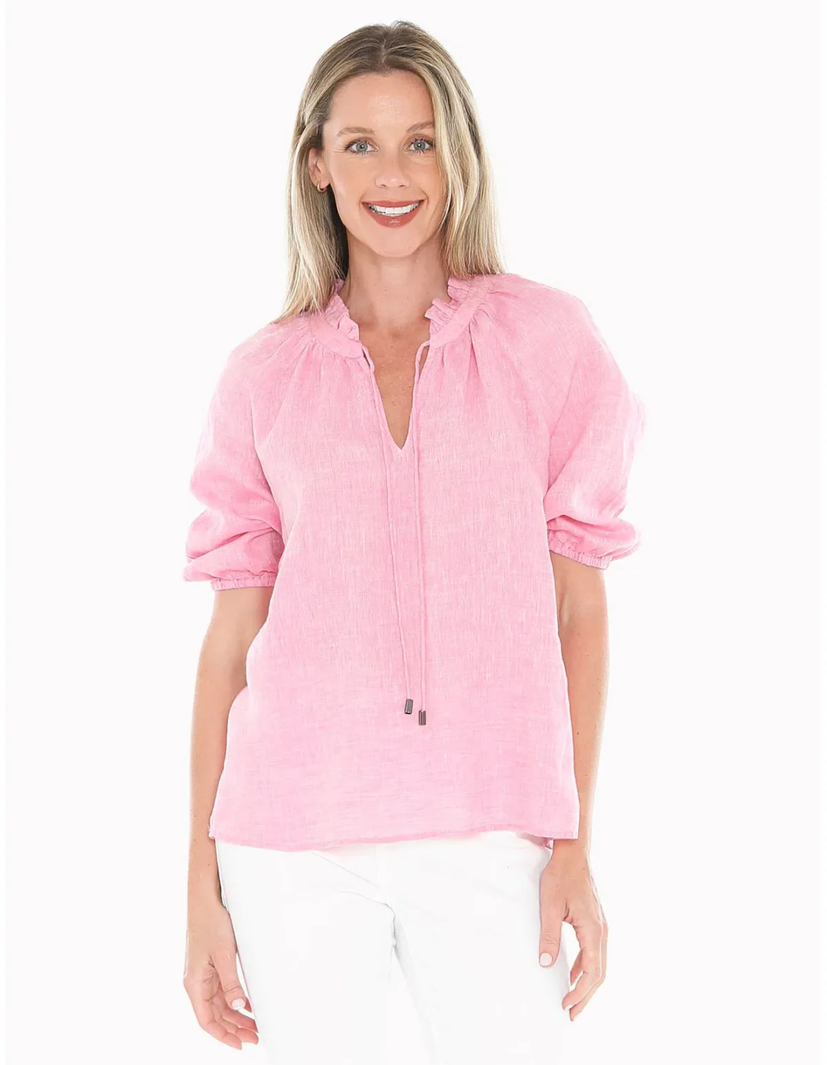 Jump Ruffle Neck Top Flamingo Size AU 16  - Image 5