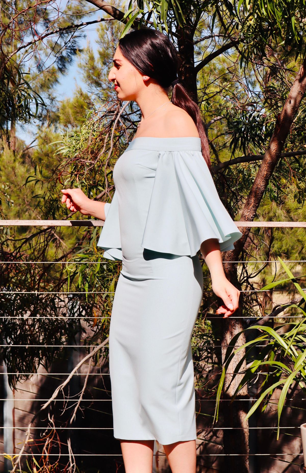 Mossman Flare Off the Shoulder Dress Mint Size 6 - Image 3