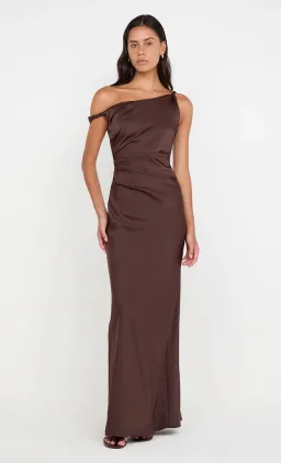 Bec & Bridge Lunetta Twist Strap Maxi Dress Dark Chocolate Size AU 14 for rent on The Volte - image 1
