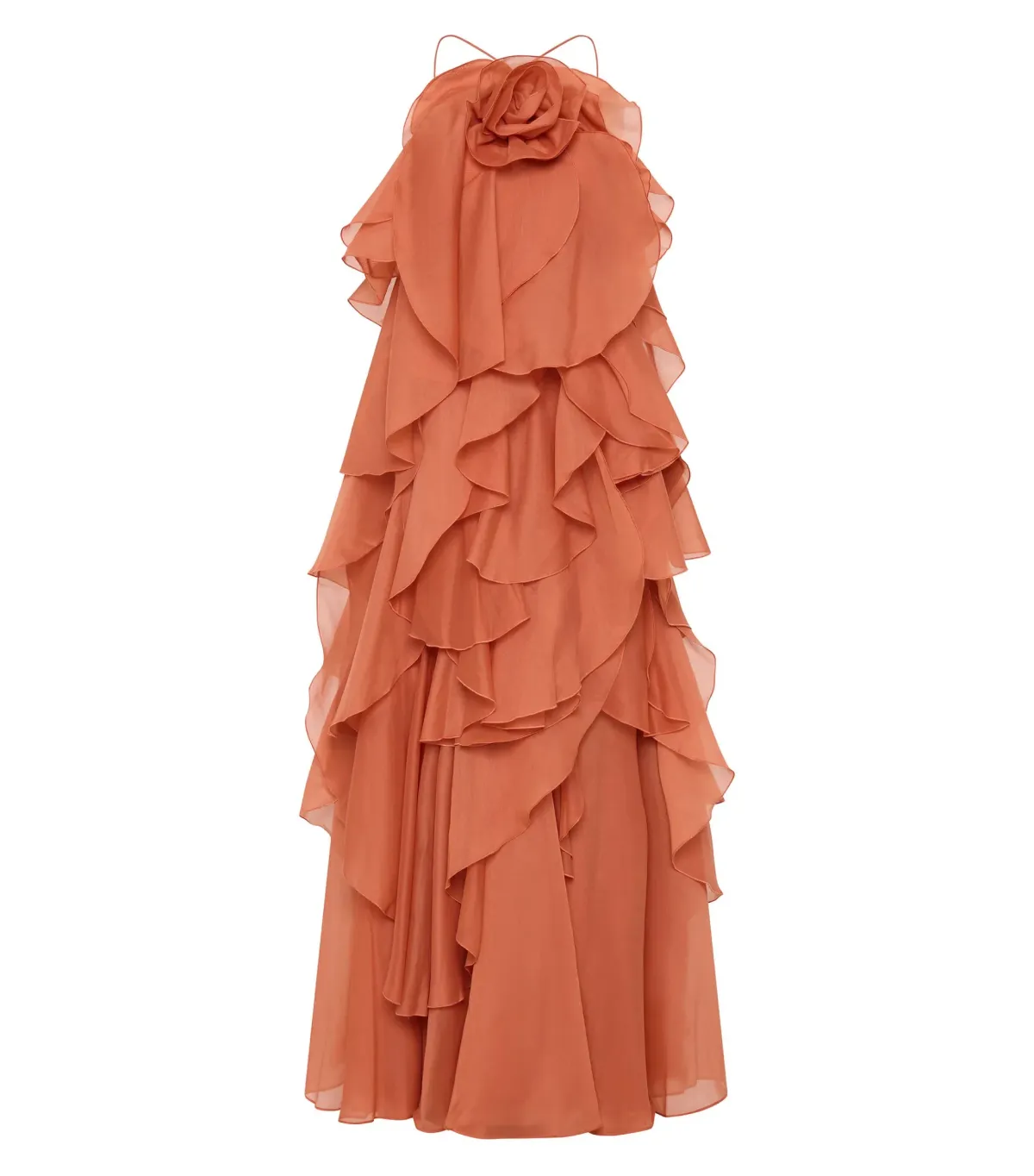 Aje Pandorea Layered Maxi Dress Coral Clay Size AU 6 - Image 5