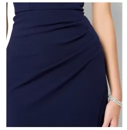 Montique Elle Navy One Shoulder Gown Blue  Size 10  for rent on The Volte - image 3