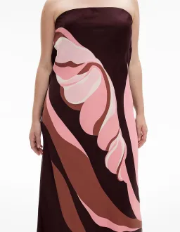 Witchery Strapless Maxi Dress Aubergine Print Size AU 10 for rent on The Volte - image 4