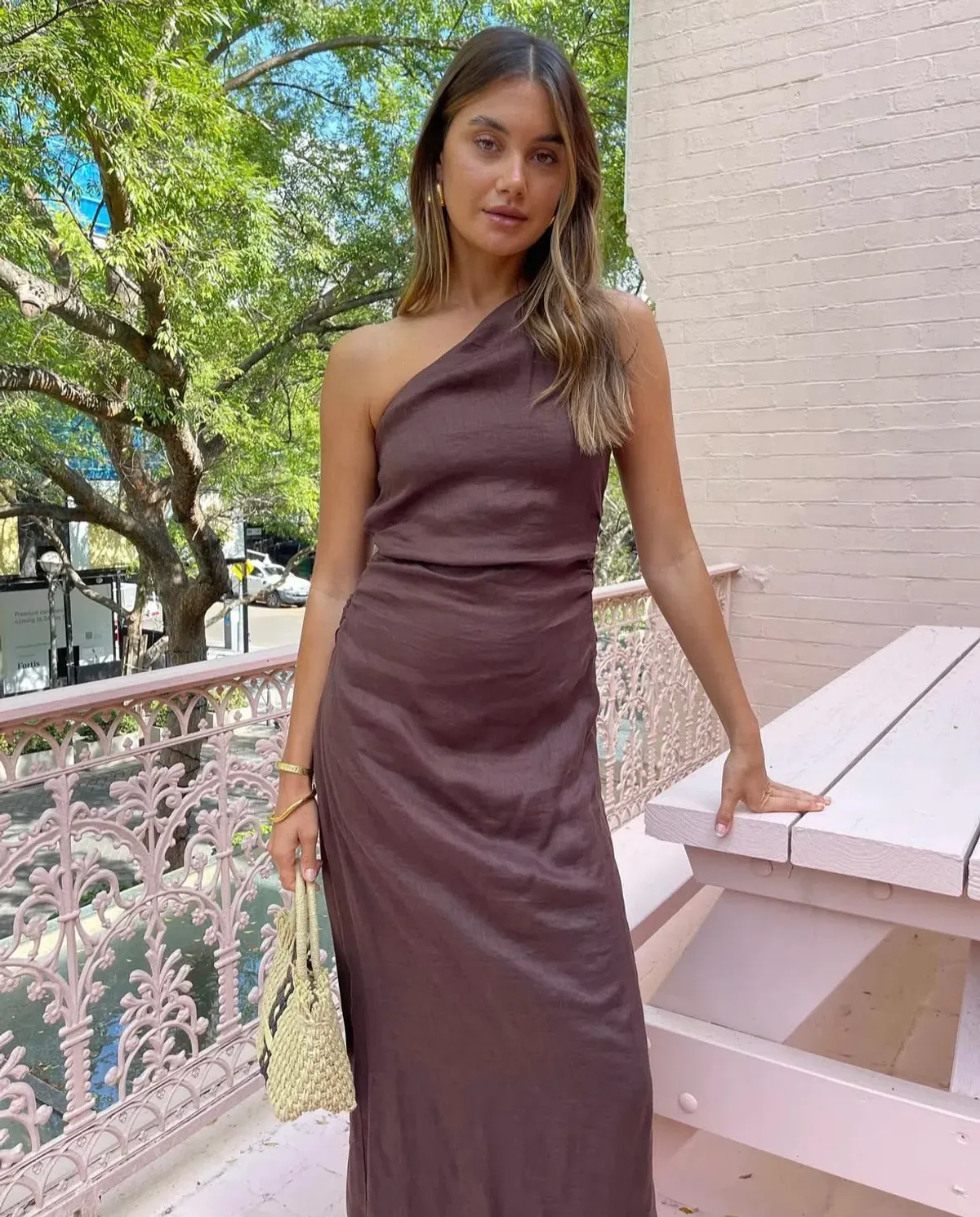 Faithfull The Brand Jomana Midi Dress In Cacao Size 10  - Image 3