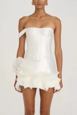 Eliya the Label Jenaya Top & Kerrie Skirt Set White Size 8  for rent on The Volte - image 2