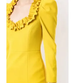 Rebecca Vallance Baci Long Sleeve Mini Dress Yellow Size AU 14 for rent on The Volte - image 5