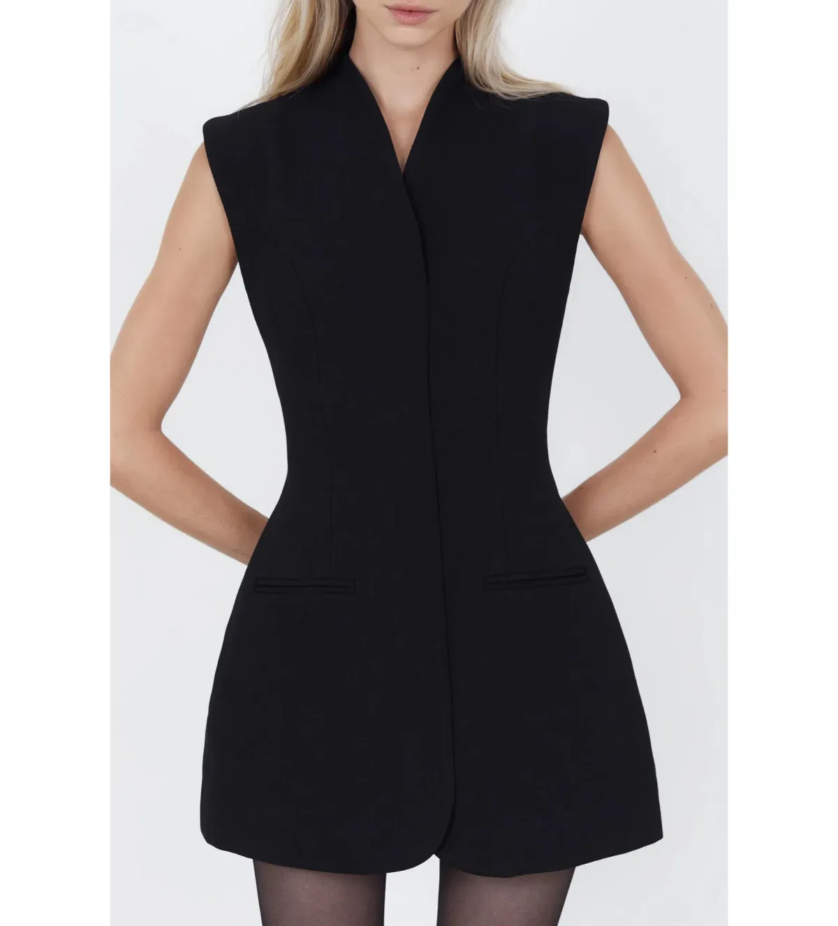 Capsule WD Cross Mini Dress Black Size AU 12 - Image 4