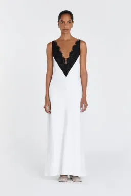DISSH Hazel White Lace Linen Midi Dress Size AU10 for rent on The Volte - image 1