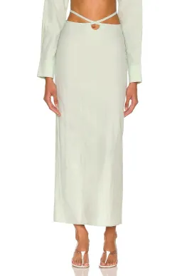 Christopher Esber Magyar Cropped Top & Tie Skirt in Mint Size AU8 for rent on The Volte - image 3