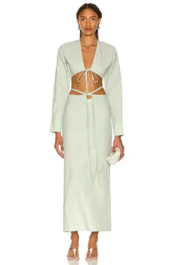 Christopher Esber Magyar Cropped Top & Tie Skirt in Mint Size AU8 for rent on The Volte - image 1