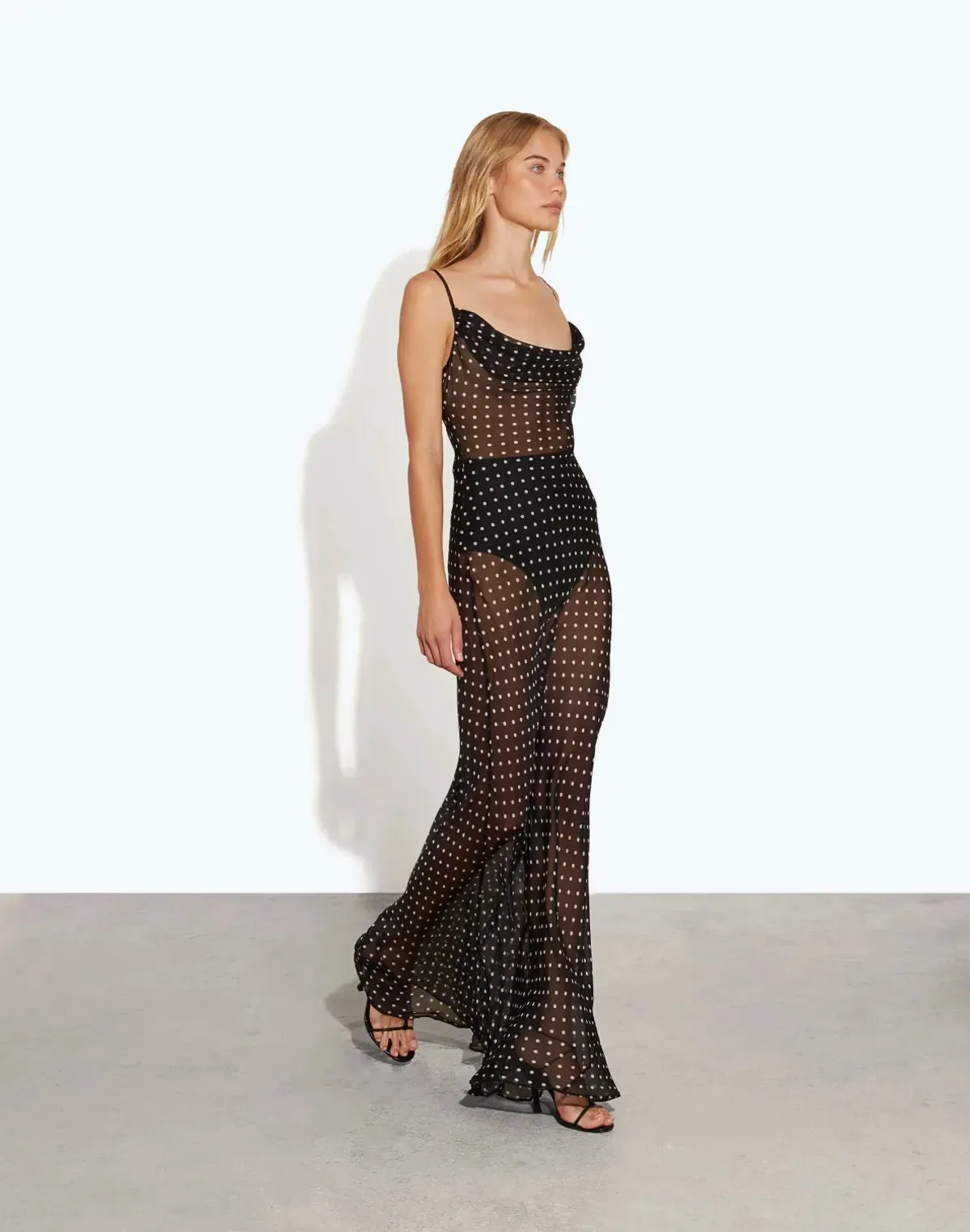 Rat & Boa Gisele Maxi Dress in Polka Dot Print Size S/AU8 - Image 3