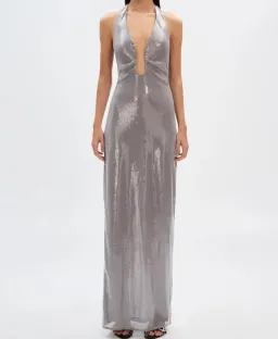 Misha Alusia Sequin Dress in Pewter Size S/AU8 for rent on The Volte - image 1
