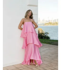 Elliatt Tilly Tiered Maxi Dress Pink Size AU 10 for rent on The Volte - image 4