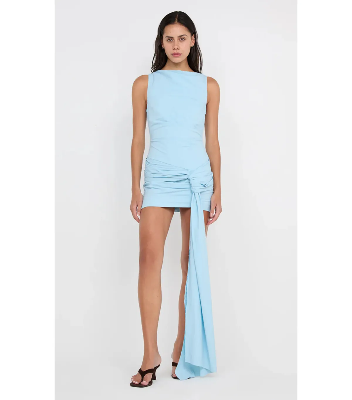 Bec & Bridge Domenic Asym Mini Dress Sky Blue Size AU 12 - Image 1