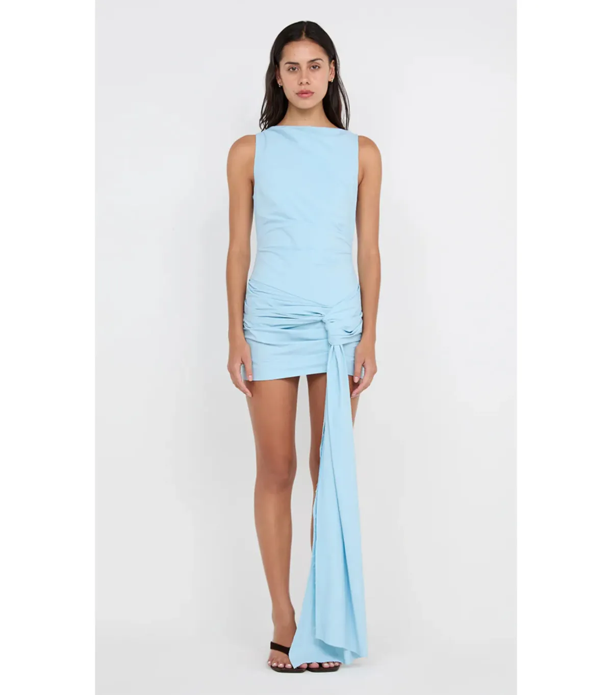 Bec & Bridge Domenic Asym Mini Dress Sky Blue Size AU 12 - Image 2