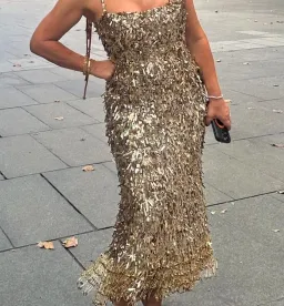 Rachel Gilbert Posie Dress Gold 3/AU12 for rent on The Volte - image 6