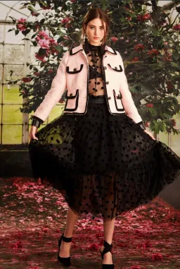 Trelise Cooper Tiers In The Stars Skirt Black Tulle Polka Dots Size L for rent on The Volte - image 1