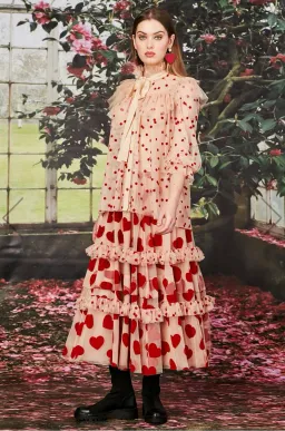 Trelise Cooper Nothing But Ruffle Skirt Midi Red Cream Size S/Au 10  for rent on The Volte - image 5
