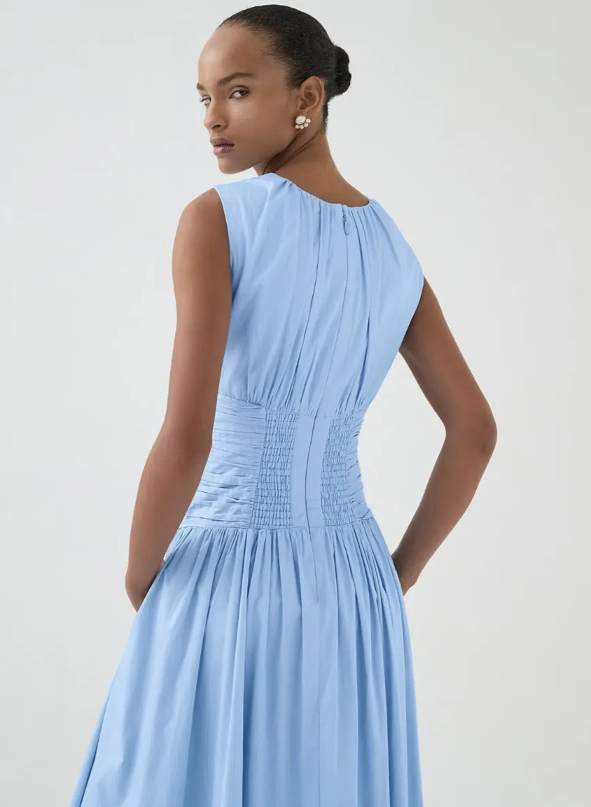Aje Agatha Knot Midi Dress Powder Blue Size AU 12 - Image 5